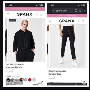 Spanx AirEssentials mockneck drawstring top and matching tapered pant size M